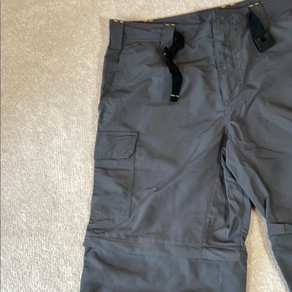 Eddie Bauer Gray‎ Cargo Pants with Elastic Waistband convertible legs